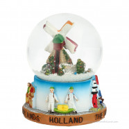 Sneeuwbol Hollandse Molen en Koe (9 cm)