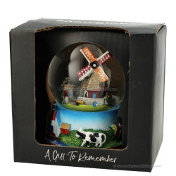 Snow Globe – Dutch Windmill and Cow (9 cm)
