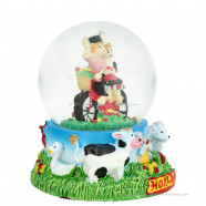 Sneeuwbol – Paartje op Fiets in Boerenlandschap (10 cm)