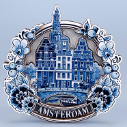 Luxury Delft Blue Magnet - Amsterdam Canal 3D epoxy