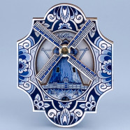 Luxury Delft Blue Magnet - Windmill Rotating Wing 3D epoxy