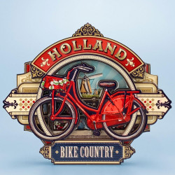 Luxe Magneet - Hollandse Bike Country 3D epoxy