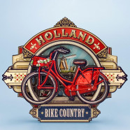 Luxe Magneet - Hollandse Bike Country 3D epoxy