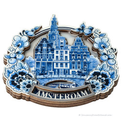 Luxury Delft Blue Magnet - Amsterdam Canal 3D epoxy