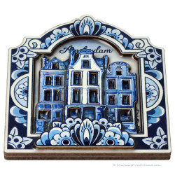 Luxury Delft Blue Magnet - Amsterdam houses 3D epoxy