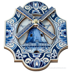 Luxury Delft Blue Magnet - Windmill Rotating Wing 3D epoxy