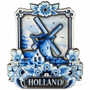 Luxury Delft Blue Magnet - Windmill 3D epoxy