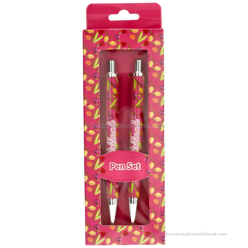 Set of 2 pens - Pink Tulips