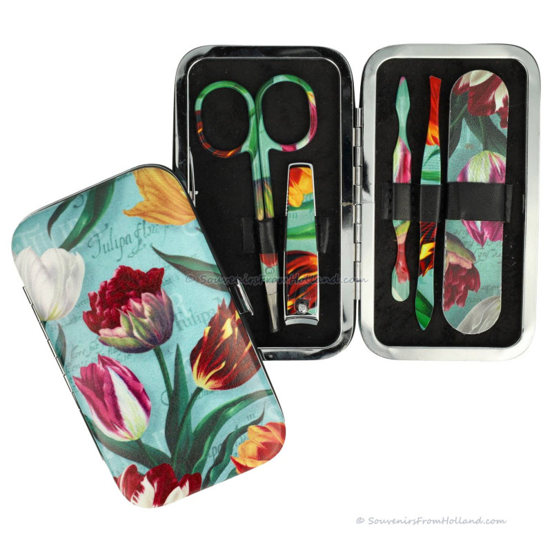 Manicure set Pretty Tulips Blue Green