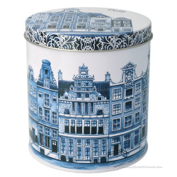 Stroopwafel Blik Delft Grachtenhuizen 11cm