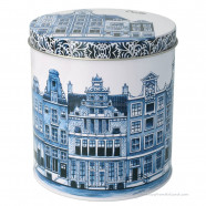 Stroopwafel Blik Delft Grachtenhuizen 11cm