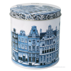 Stroopwafel Blik Delft Grachtenhuizen 11cm