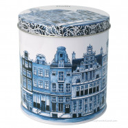 Stroopwafel Blik Delft Grachtenhuizen 11cm
