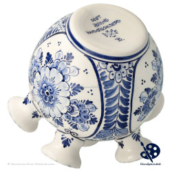 Ronde Tulpenvaas Bloemen - Handgeschilderd Delfts Blauw