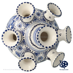 Ronde Tulpenvaas Bloemen - Handgeschilderd Delfts Blauw