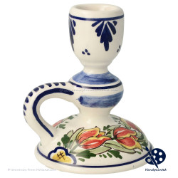 Candle holder Orange Tulips 10 cm - Delft Blue Hand-painted