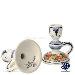 Candle holder Orange Tulips 10 cm - Delft Blue Hand-painted