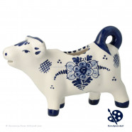 Milk jug cow Flower - Hand painted Delft Blue