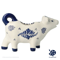 Milk jug cow Flower - Hand painted Delft Blue
