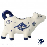 Milk jug cow Flower - Hand painted Delft Blue