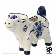 Milk jug cow Flower - Hand painted Delft Blue