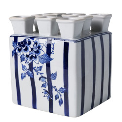 Fair Florals Square Tulip Vase 15cm  Delft Blue