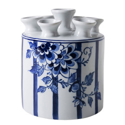 Fair Florals Cylinder Tulip Vase 15cm  Delft Blue
