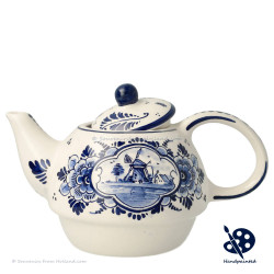 Tea-for-one Teapot Windmill - Hand painted Delftware