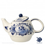 Tea-for-one Teapot Windmill - Hand painted Delftware