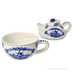 Tea-for-one Theepot Molen - Delfts Blauw
