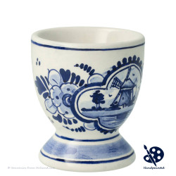 Eierdopje Molen decor - Handgeschilderd Delfts Blauw