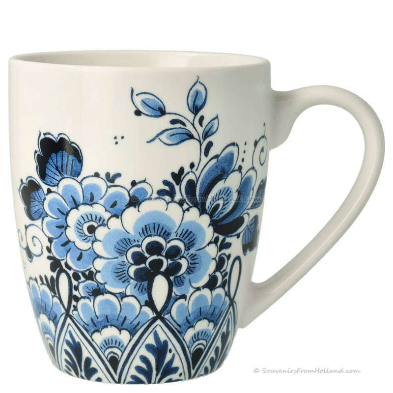 Tea Mug Delft Blue – Floral Splendor (300ml)