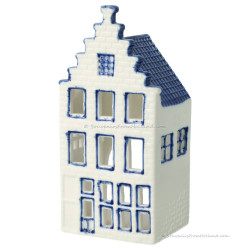 Waxinelichthouder Trapgevel - Grachtenhuisje Delfts Blauw