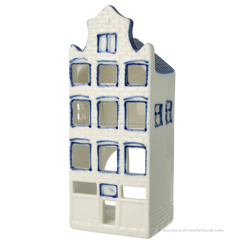 Waxinelichthouder - Halsgevel - Grachtenhuisje Delfts Blauw