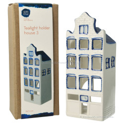 Waxinelichthouder - Halsgevel - Grachtenhuisje Delfts Blauw