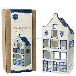Waxinelichthouder - Tuitgevel - Grachtenhuisje Delfts Blauw