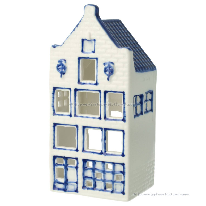 Waxinelichthouder - Tuitgevel - Grachtenhuisje Delfts Blauw