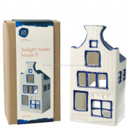 Waxinelichthouder - Halsgevel - Grachtenhuisje Delfts Blauw