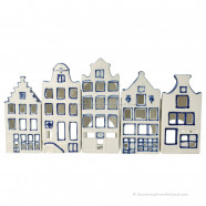 Tea Light Holder - Stepped Gable - Canal House Delft Blue