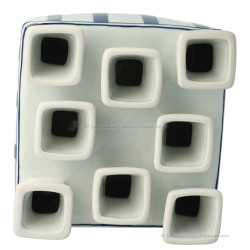 Fair Florals Square Tulip Vase 15cm  Delft Blue