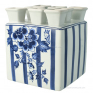 Fair Florals Square Tulip Vase 15cm  Delft Blue