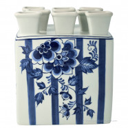 Fair Florals Square Tulip Vase 15cm  Delft Blue