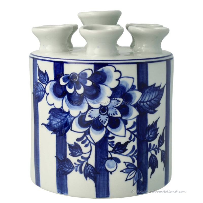 Fair Florals Cylinder Tulip Vase 15cm  Delft Blue