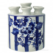Fair Florals Cylinder Tulip Vase 15cm  Delft Blue