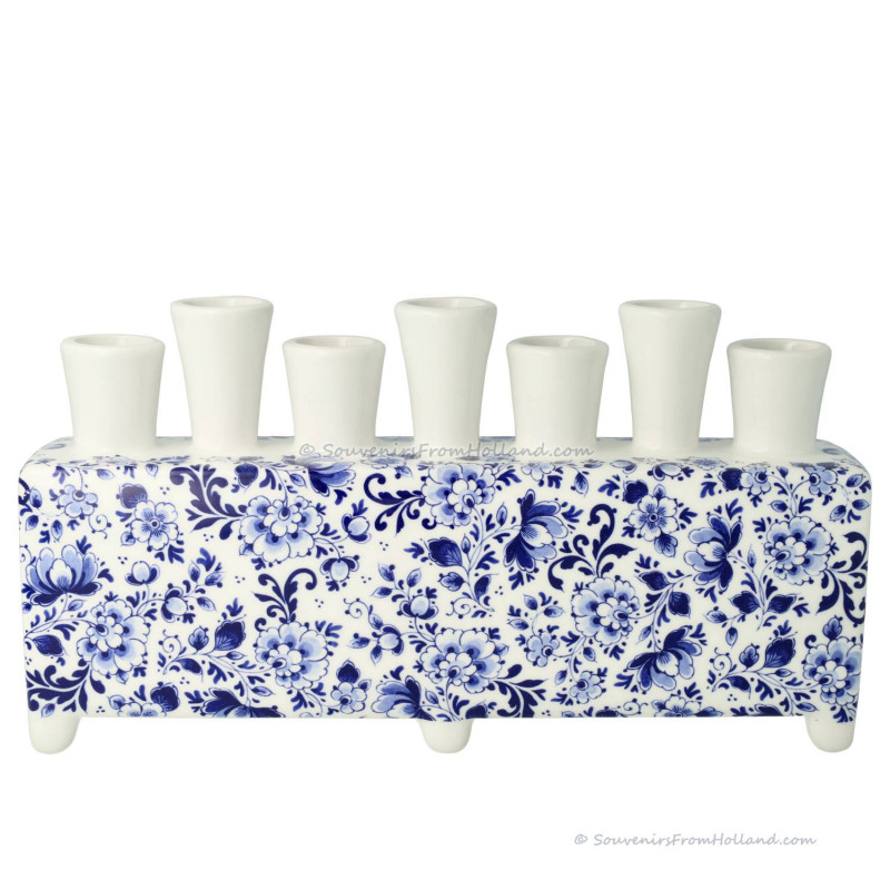 Rechthoekige Tulpenvaas 17cm Delfts Blauw