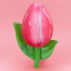 Roze Tulp 3D Magneet 7,5cm Polystone