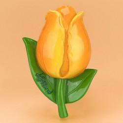 Gele Tulp 3D Magneet 7,5cm Polystone