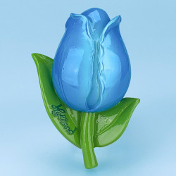 Blauwe Tulp 3D Magneet 7,5cm Polystone