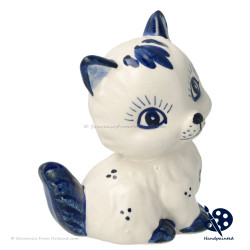 Small Sitting Kitten - Handpainted Delftware