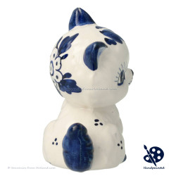 Small Sitting Kitten - Handpainted Delftware